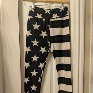 Lularoe OS Americana Black Flag Leggings